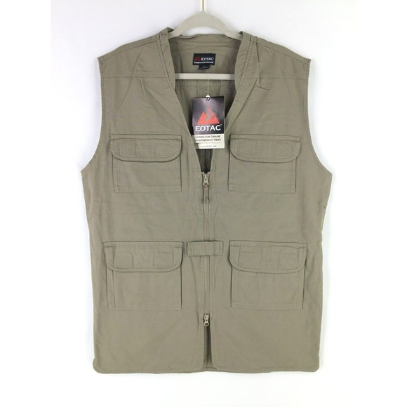 Eotac Operator Grade Field Cargo Vest Mens sz M Dupont Teflon Ripstop Khaki NEW - Picture 1 of 16